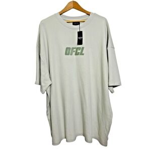 Boohoo Man‎ MENS 3XL NWT Oversized Heavyweight Green Print T-Shirt 100% Cotton